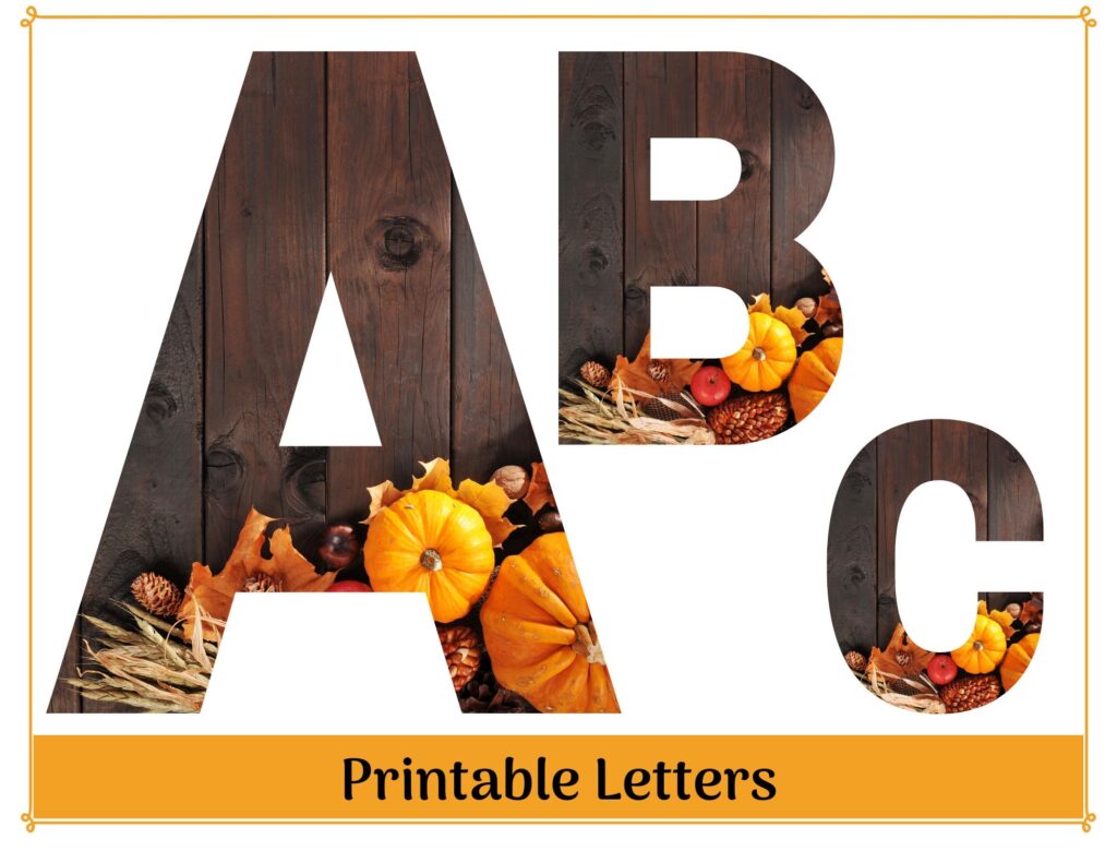 Free Printable Fall Alphabet Letters