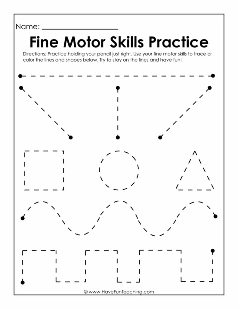 Fine Motor Skills Practice Worksheet Have Fun Teaching