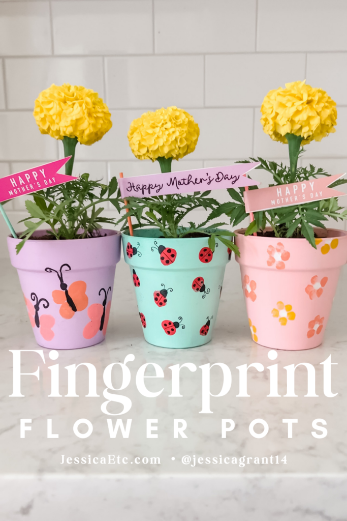 Fingerprint Art Flower Pot Kids Craft JessicaEtCetera By Jessica Grant