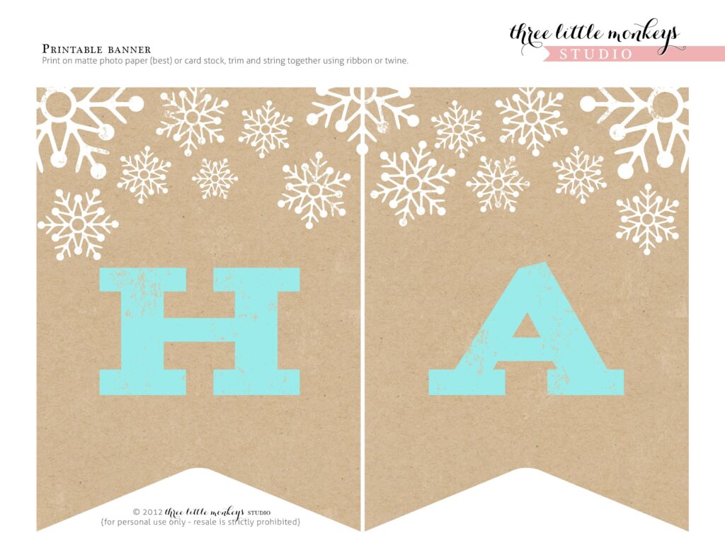 FREE Christmas Party Printables From Three Little Monkeys Studio