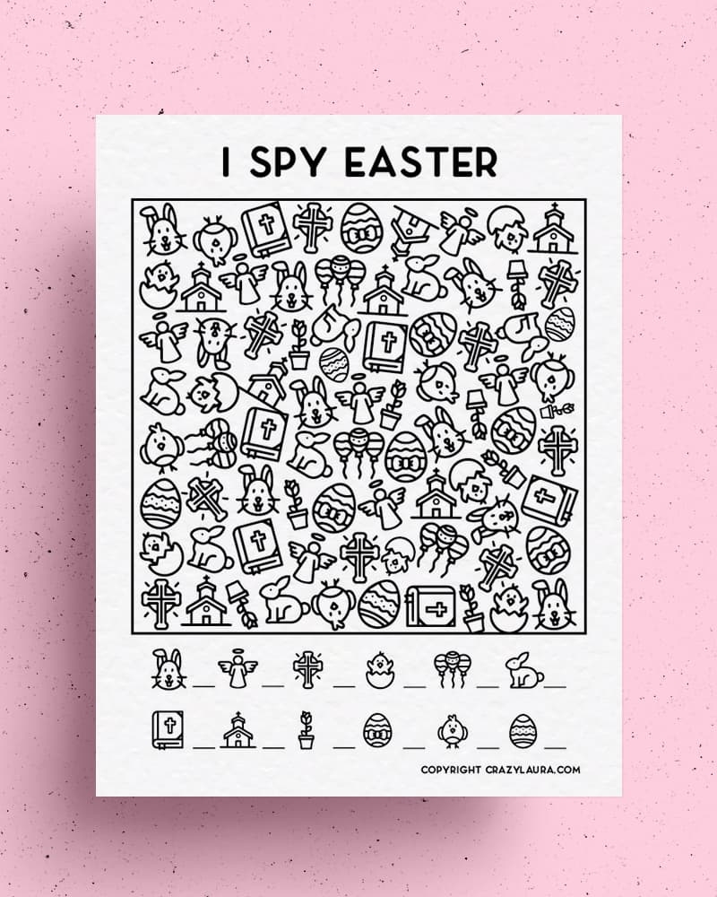 Free Easter I Spy Printable Game Sheets For Kids Crazy Laura