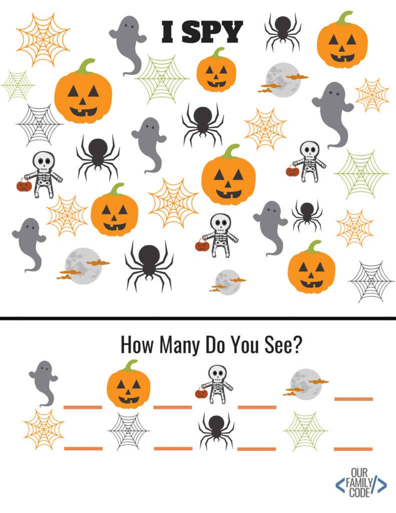 Free Halloween Worksheets For Kids Our Family Code