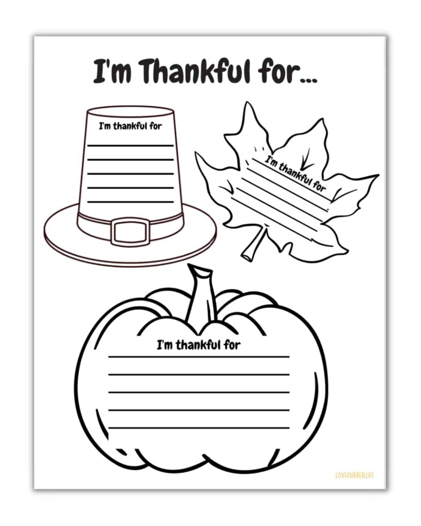 FREE I m Thankful For Printable And Worksheets For Kids Love Our Real Life