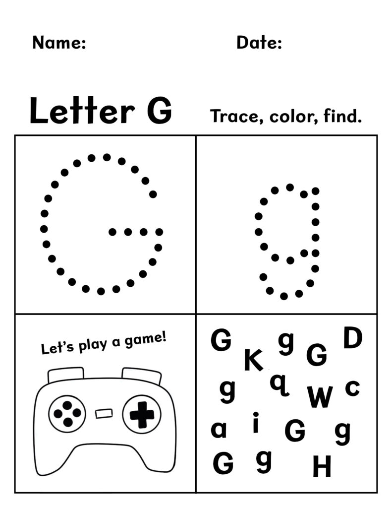 FREE Letter G Worksheets For Preschool The Hollydog Blog