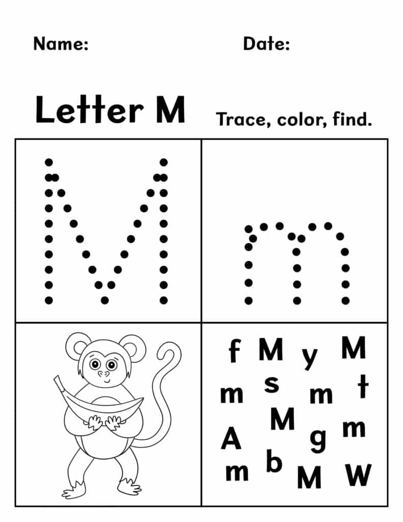 FREE Letter M Worksheets For Preschool The Hollydog Blog