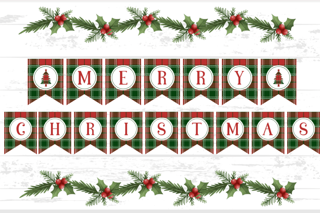 Free Merry Christmas Banner Printables Prudent Penny Pincher