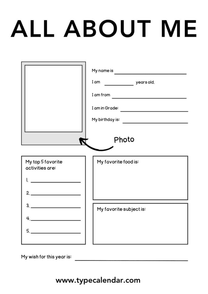 Free Printable All About Me Templates Word PDF Worksheet Teachers Adults