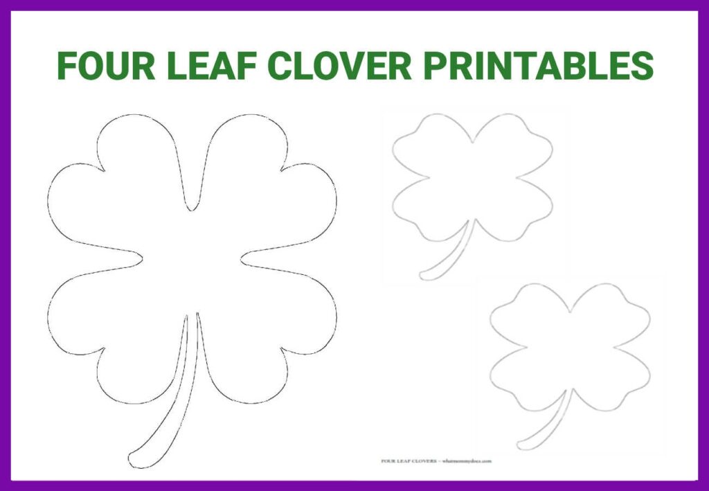 Four Leaf Clover Stencil Printable