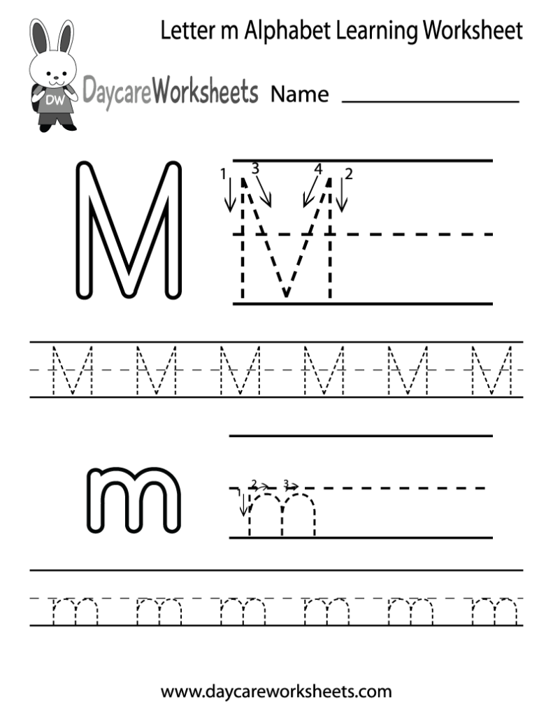 Letter M Worksheet For Preschool