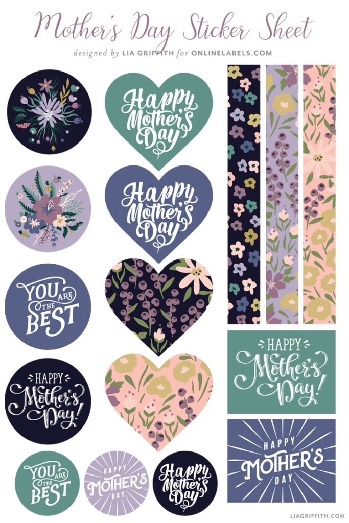 Free Printable Mother s Day Stickers Lia Griffith