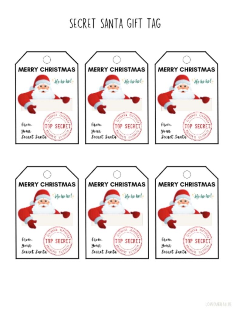 Free Printable Santa Gift Tags Download Instantly To Print Love Our Real Life