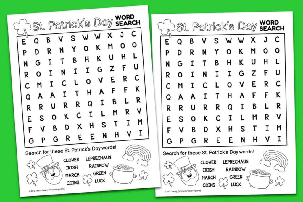 Saint Patrick's Day Word Find