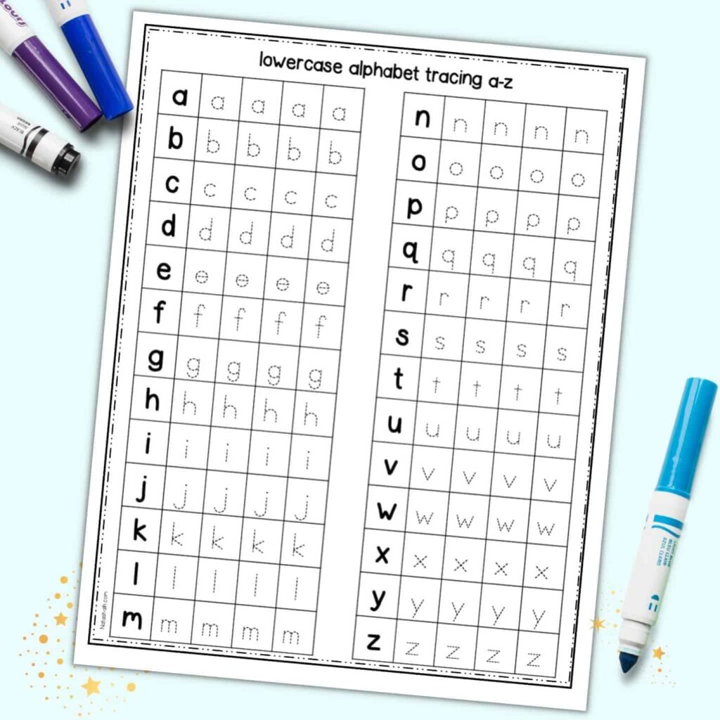 Lower Case Letter Tracing Worksheets