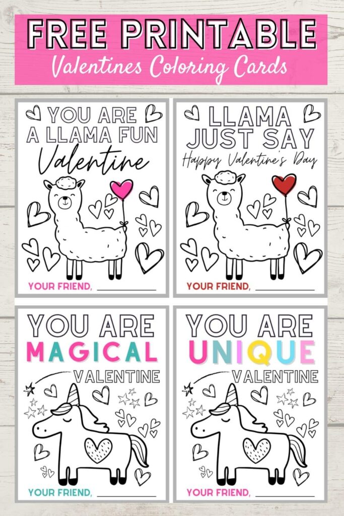 Free Printable Valentine Coloring Cards The Girl Creative