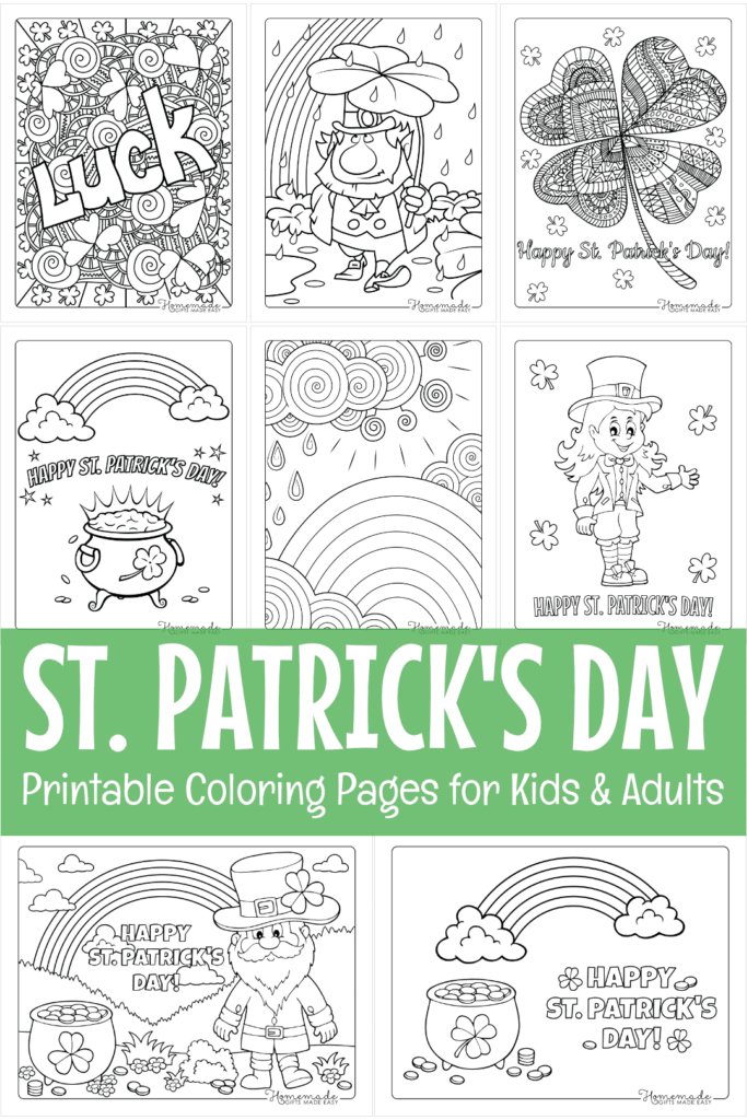 Free St Patrick s Day Coloring Pages For Kids Adults