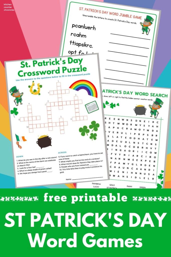 Free St Patrick s Day Printable Word Games For Kids