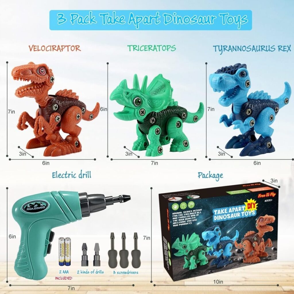 FREE TO FLY Kids Toys Stem Dinosaur Toy Take Apart Toys For Kids 3 5 Learning E EBay