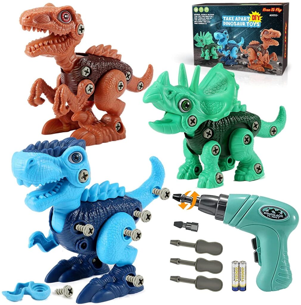 Free To Fly STEM Dinosaur Toy Take Apart Kids Toy 3 8 With Electric Drill Educational Birthday Gift For Toddlers Walmart