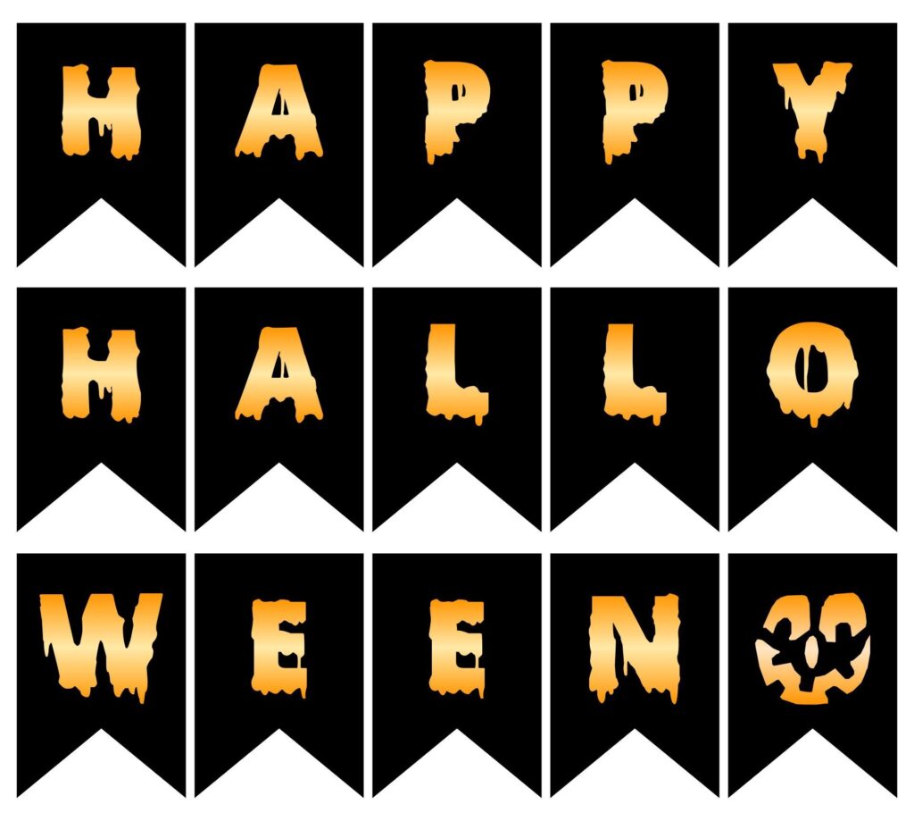 Happy Halloween Banner 15 Free PDF Printables Printablee