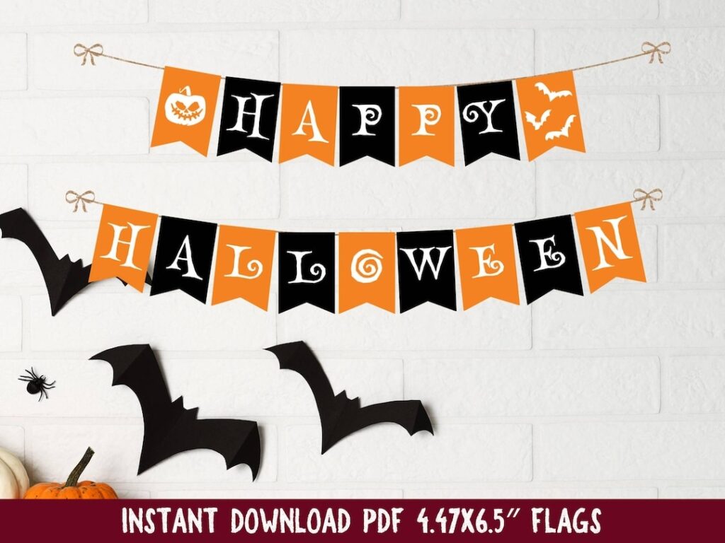 Happy Halloween Banner Printable Etsy