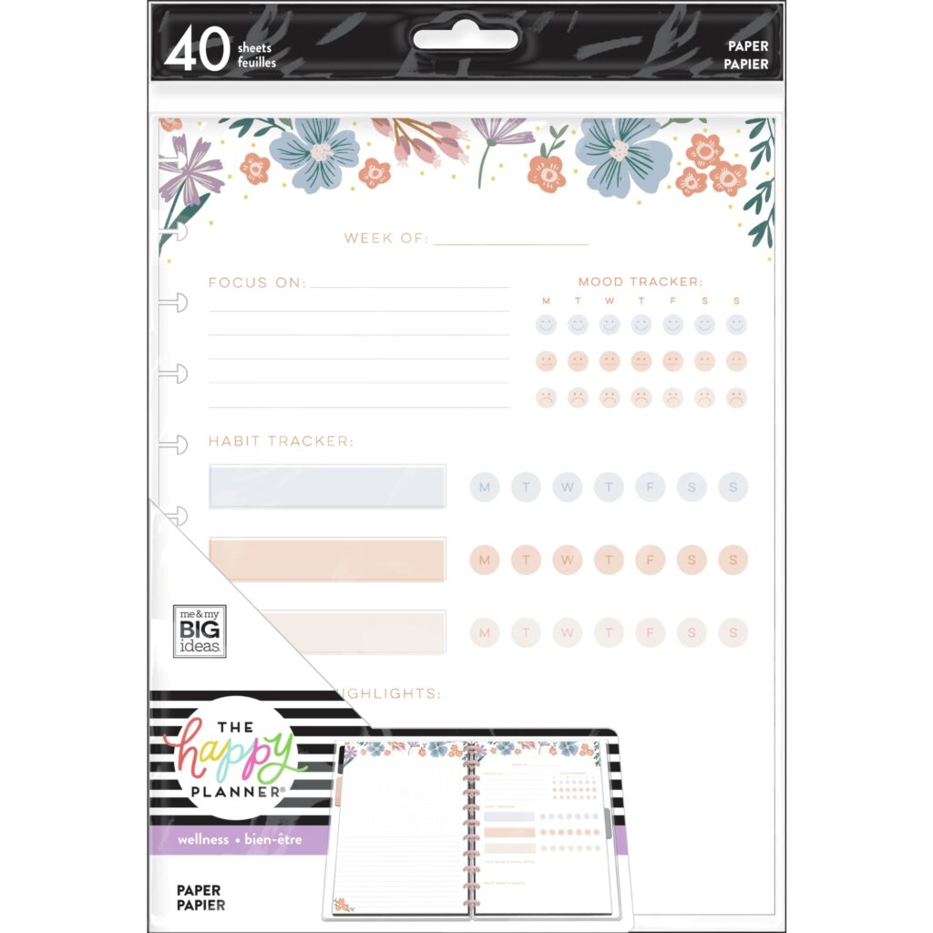 Happy Planner Big Filler Paper 8 1 2 X 11 40 Sheets Florals Walmart