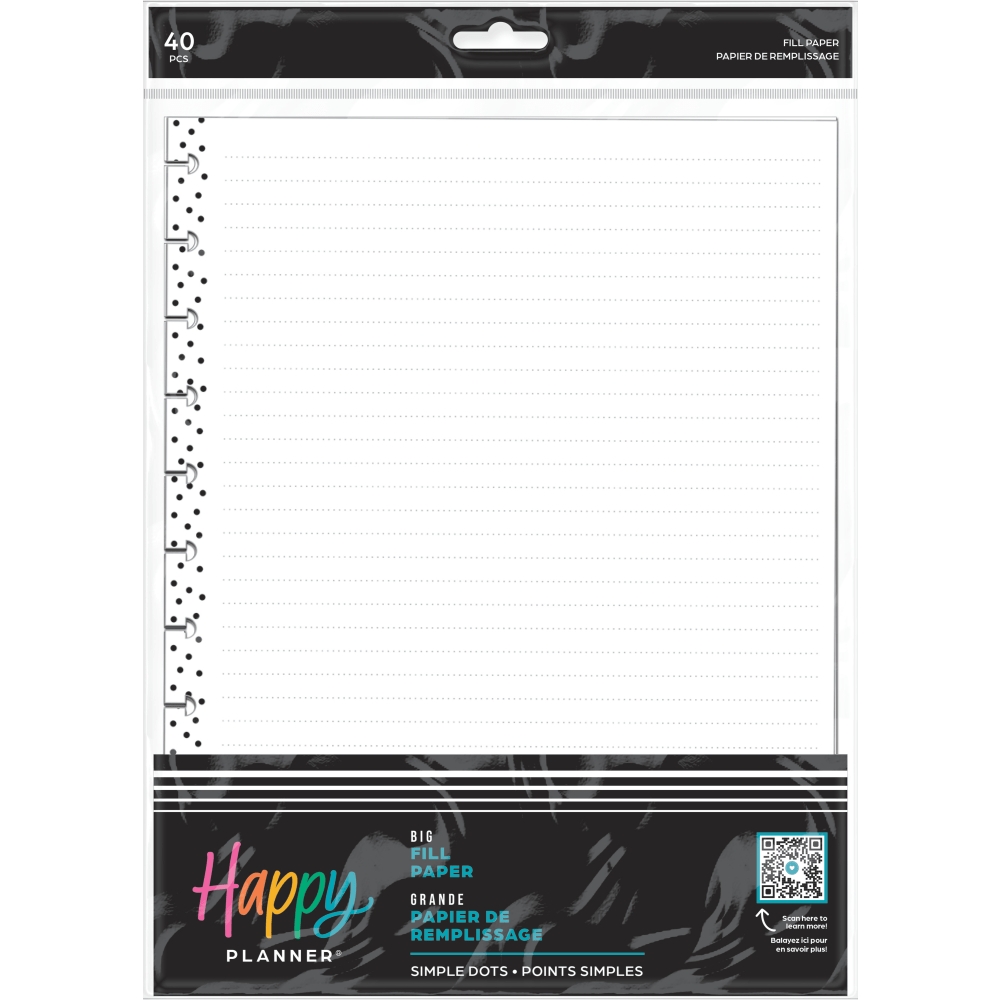 Happy Planner Big Filler Paper 8 1 2 X 11 Simple Dots Pack Of 40 Sheets OfficeSupply