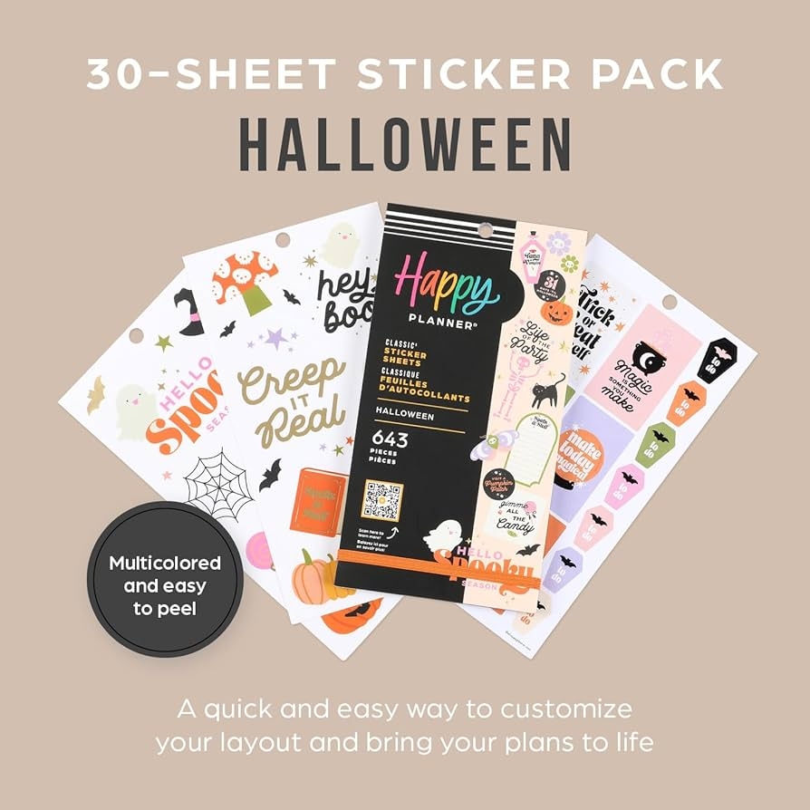 Happy Planner Sticker Value Pack 30 Sheets Halloween Amazon es Libros