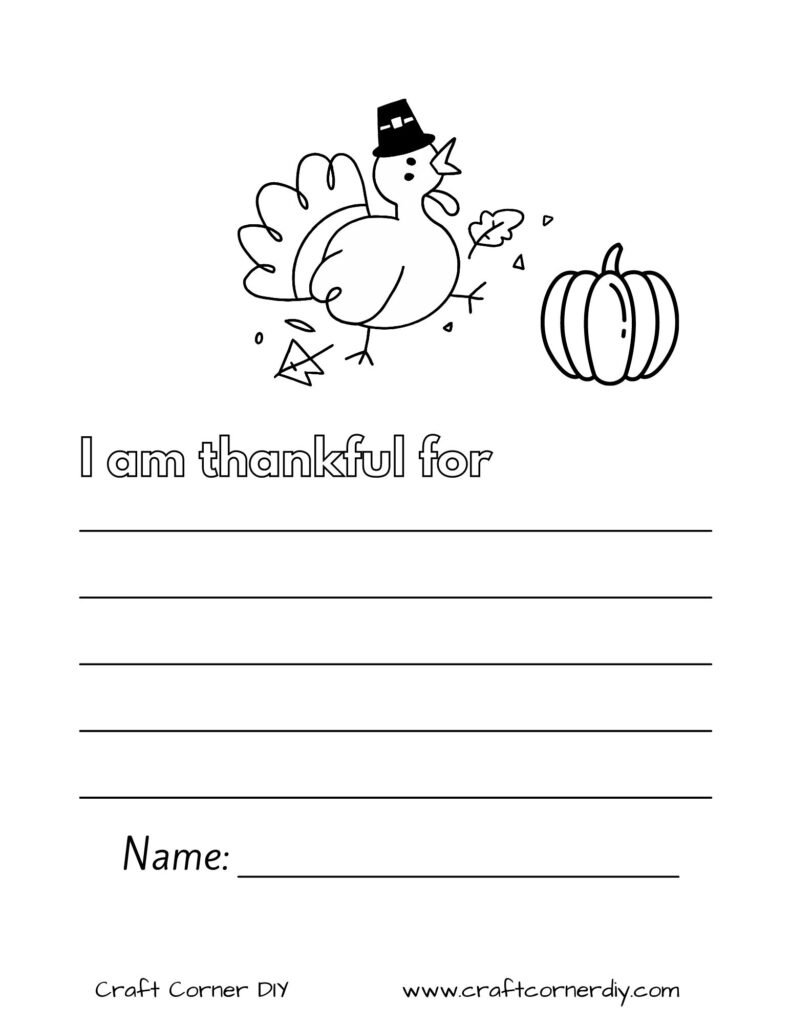 I Am Grateful For Worksheet