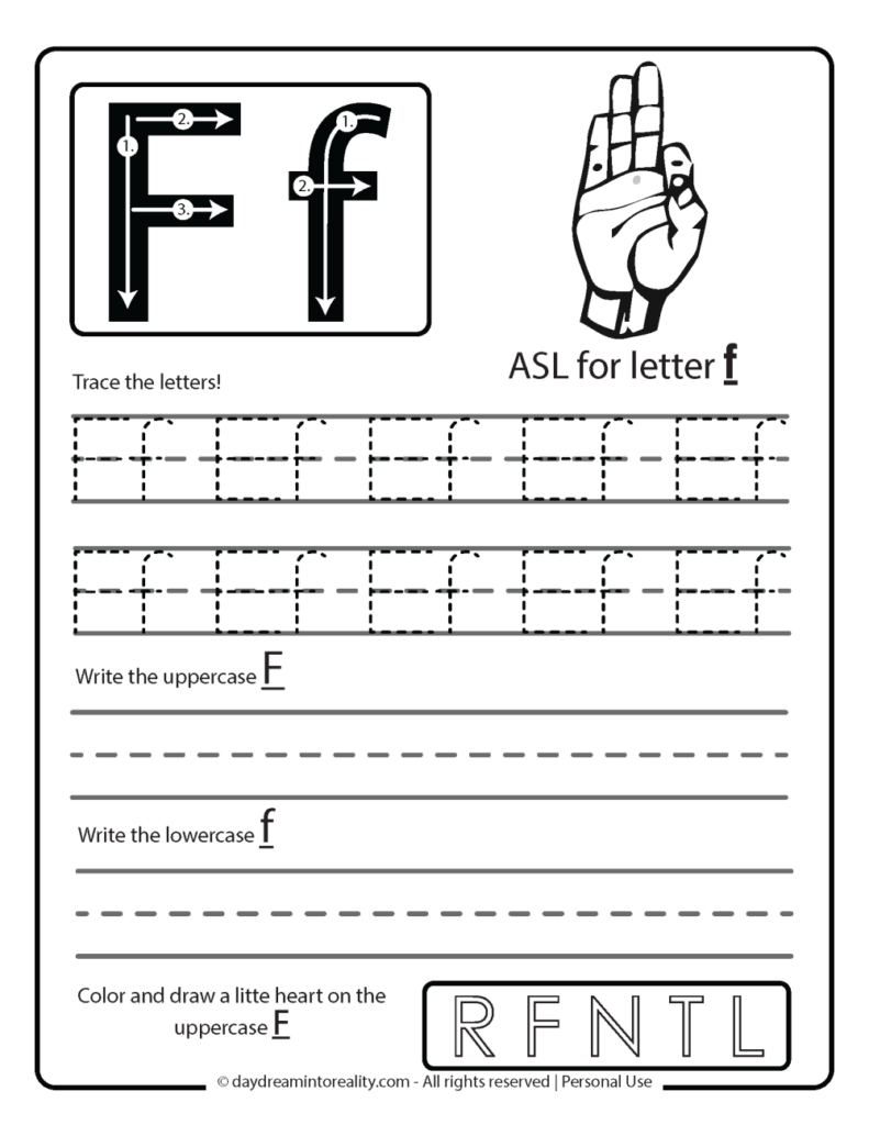 Letter F Worksheets 55 Free PDF Printables Daydream Into Reality