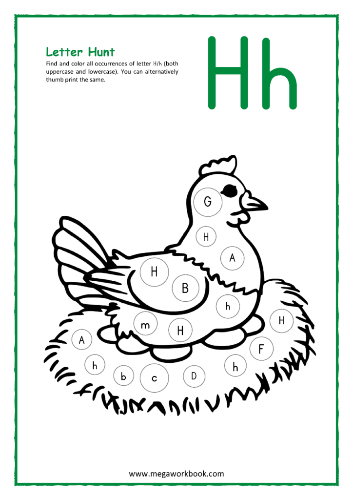 Letter H Worksheets For Kindergarten