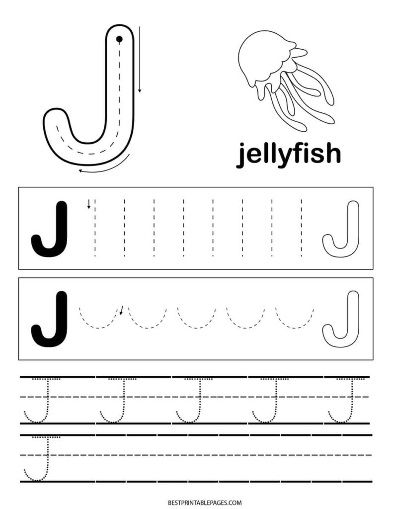 Letter J Free Preschool Worksheet Zena s Suitcase