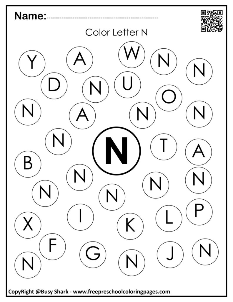 Letter N 10 Free Dot Markers Coloring Pages 