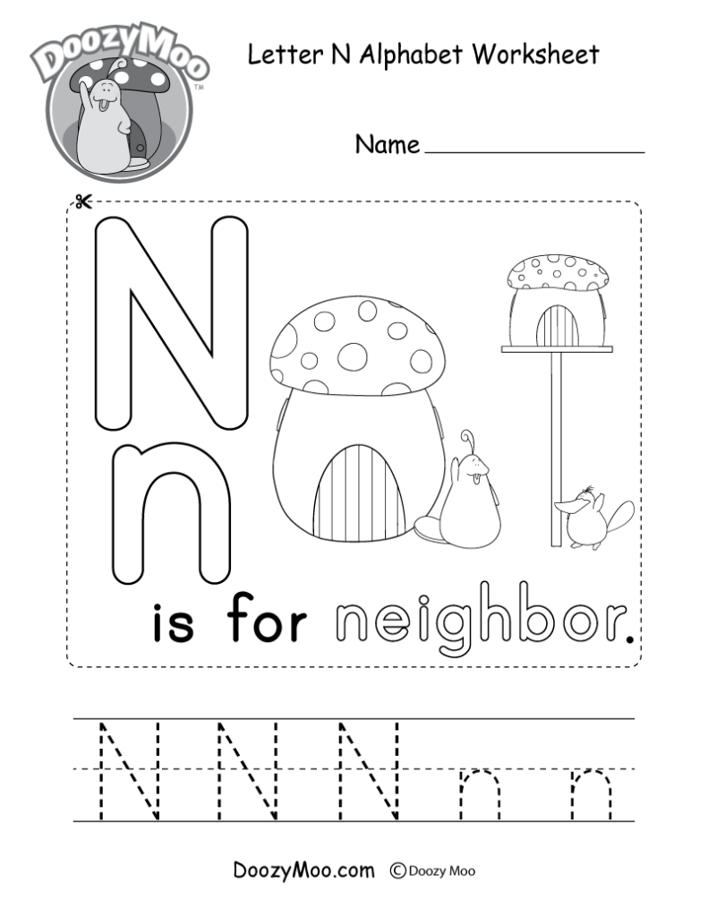 Letter N Alphabet Activity Worksheet Doozy Moo