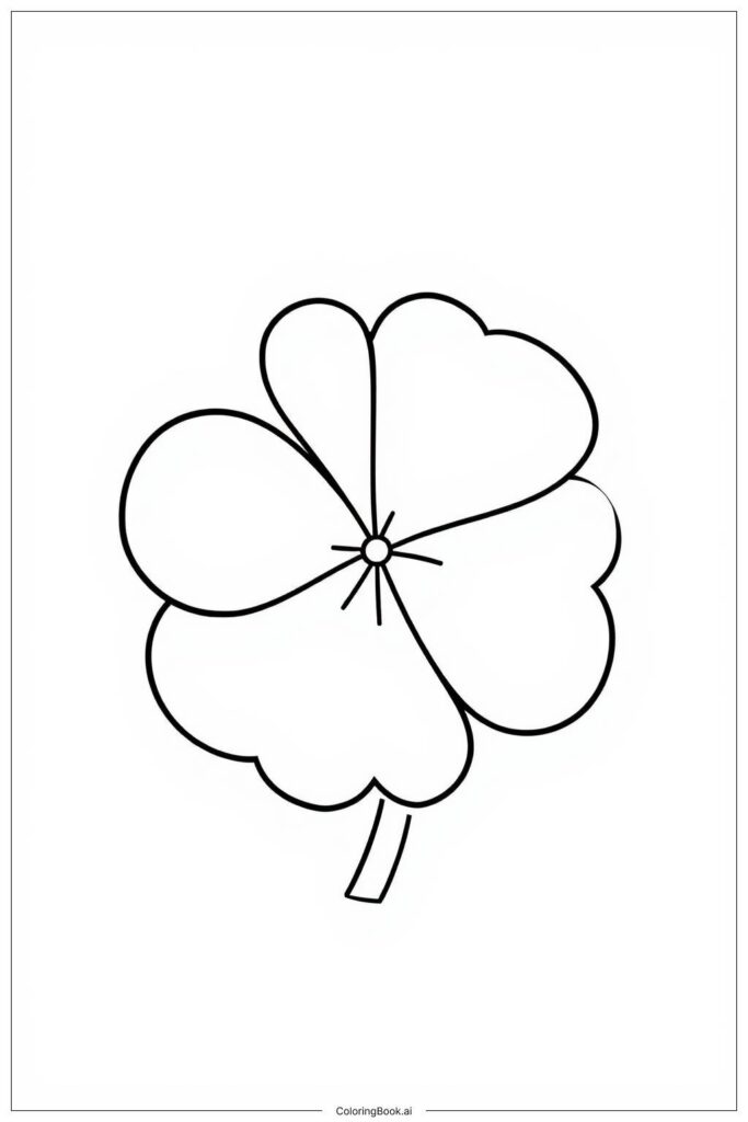 Lucky Clover Leaf Coloring Page Free PDF PNG Printable 