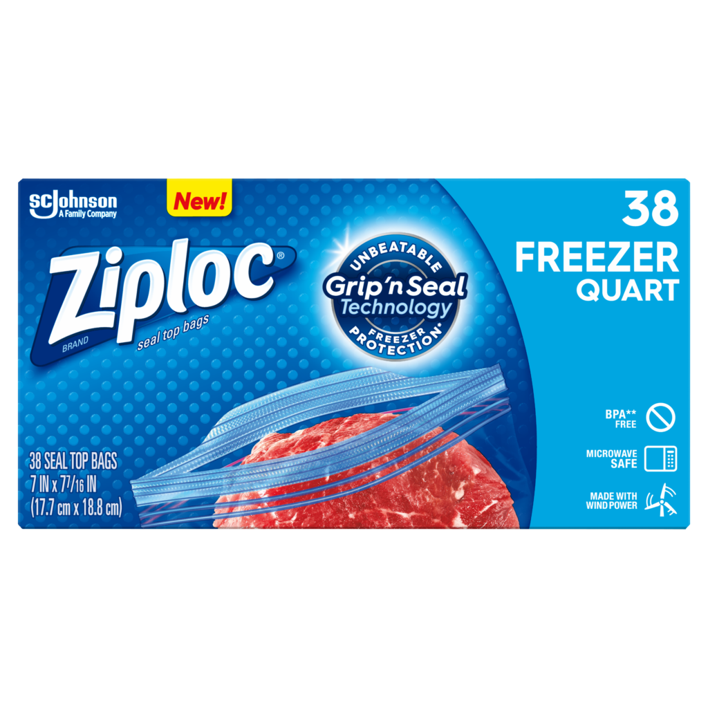 MacGill Ziploc Heavy Duty Freezer Bags 7 X 8 Quart Size 38 Bx 