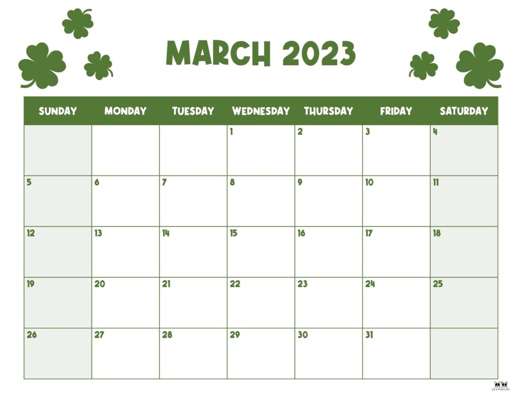 March 2023 Calendars 50 FREE Printables Printabulls