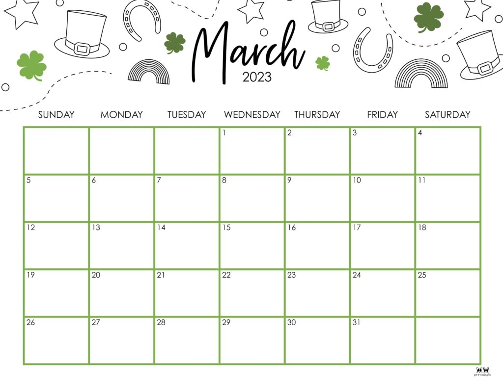 March 2023 Calendars 50 FREE Printables Printabulls