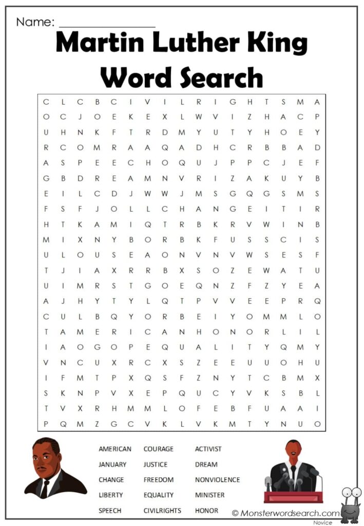 Word Search Martin Luther King