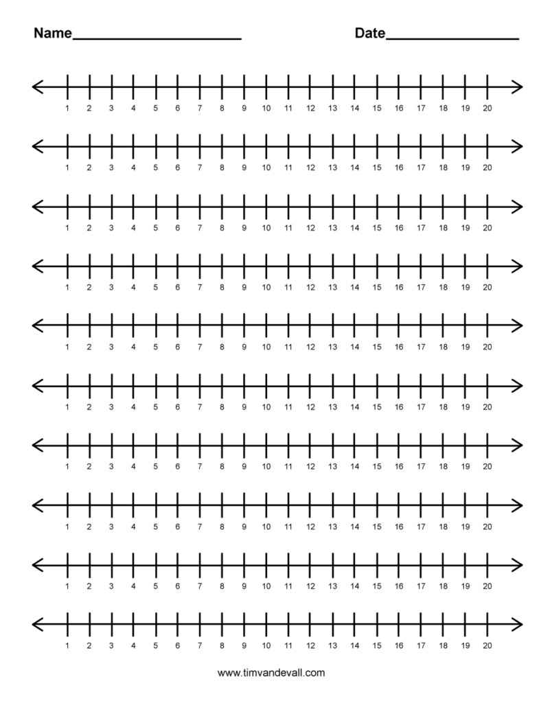 Printable Number Line 1 20