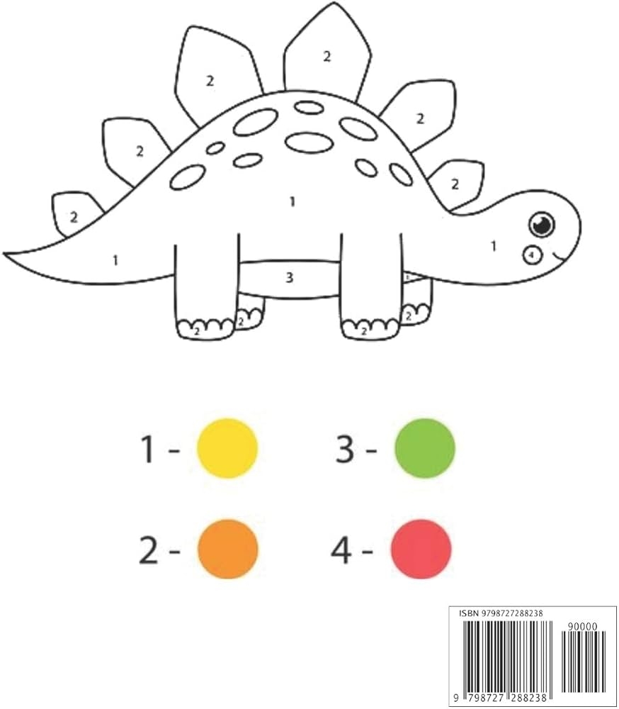 Paint By Numbers Dinosaurs For Kids Paint By Number Coloring Book For Kids Ages 4 8 Fletcher David 9798727288238 Amazon Books