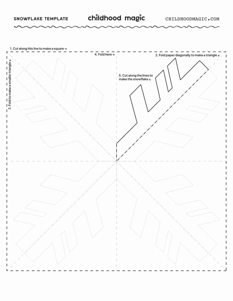 Easy Snowflake Template For Preschool