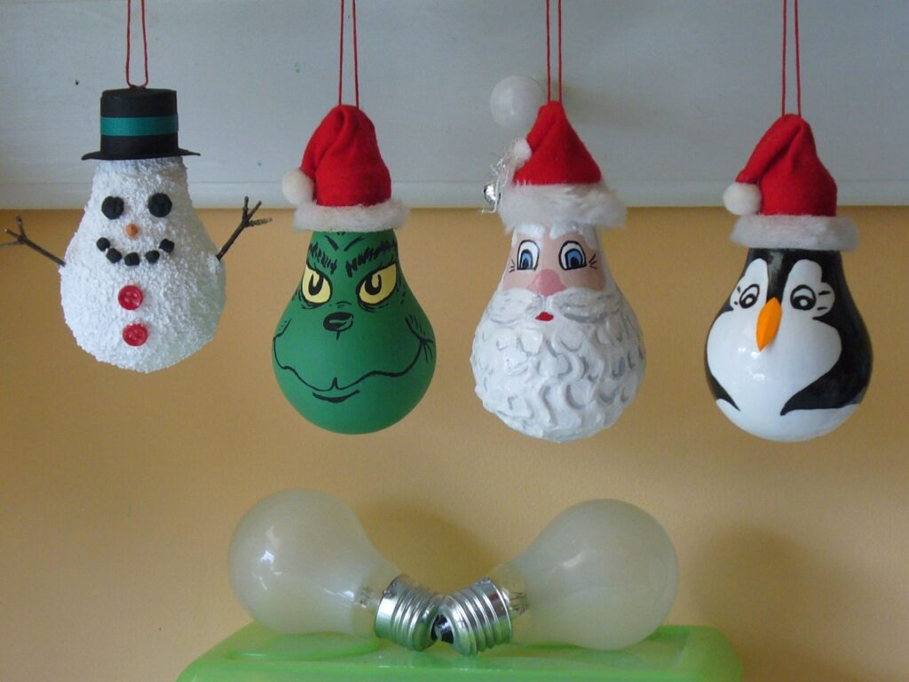 Christmas Light Bulb Ornament Craft