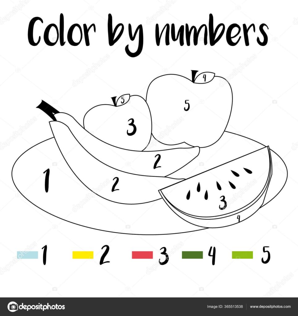 Preschool Counting Activities Coloring Page Colorful Illustration Color Numbers Printable Stock Photo Evamorris 365513538