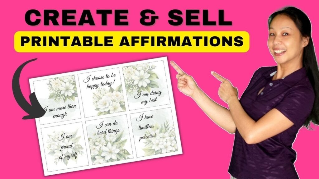 Printable Affirmation Cards Canva Tutorial Create And Sell Printables At Any Marketplace YouTube