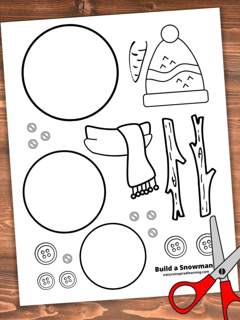 Printable Build A Snowman Craft with Free Template 