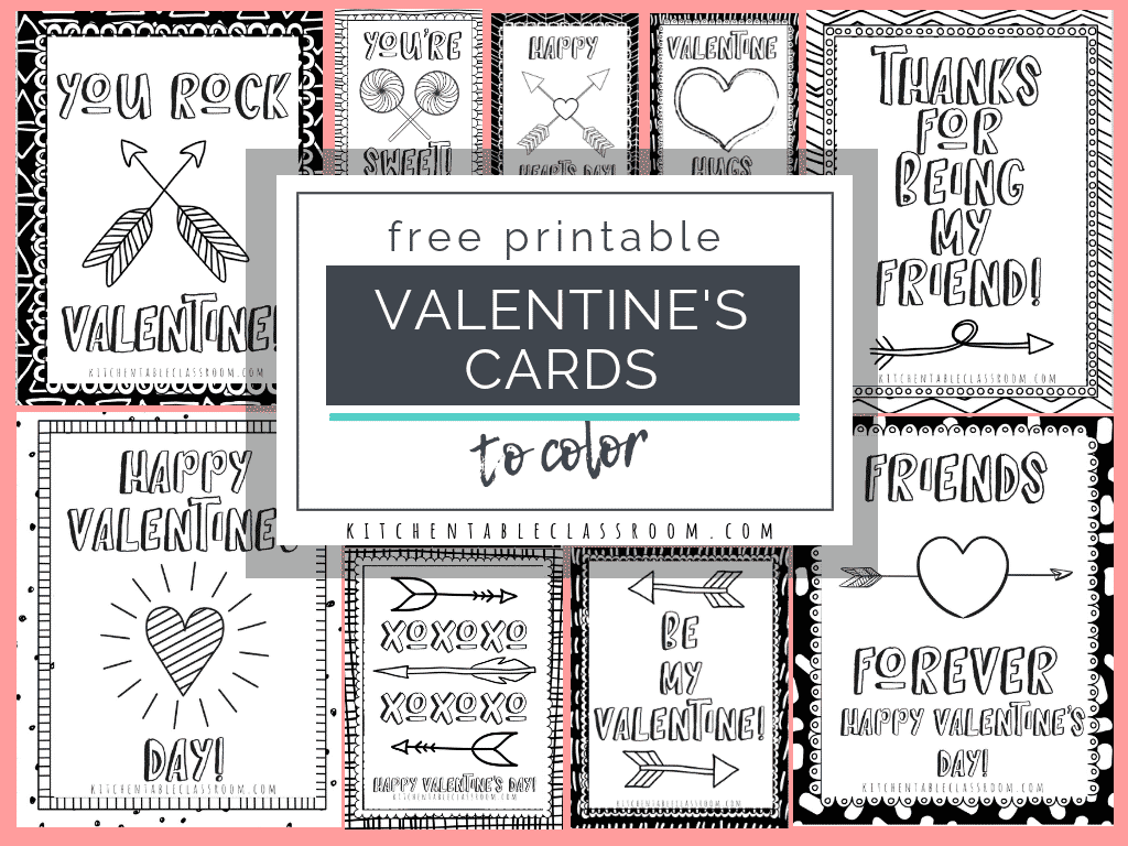 Free Printable Color Valentine Cards