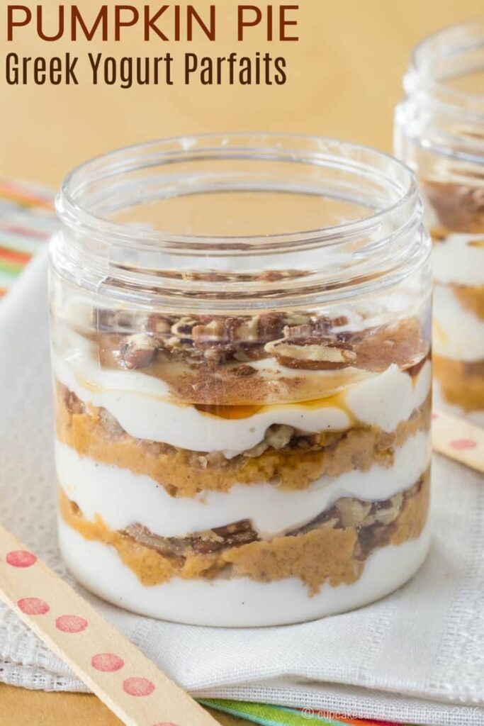 Pumpkin Pie Parfaits With Greek Yogurt Cupcakes Kale Chips