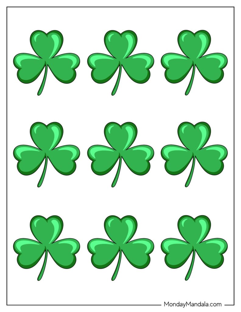 Shamrock Four Leaf Clover Templates Free Printables 