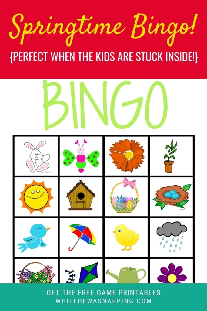 Springtime Bingo Game Printable While He Was Napping