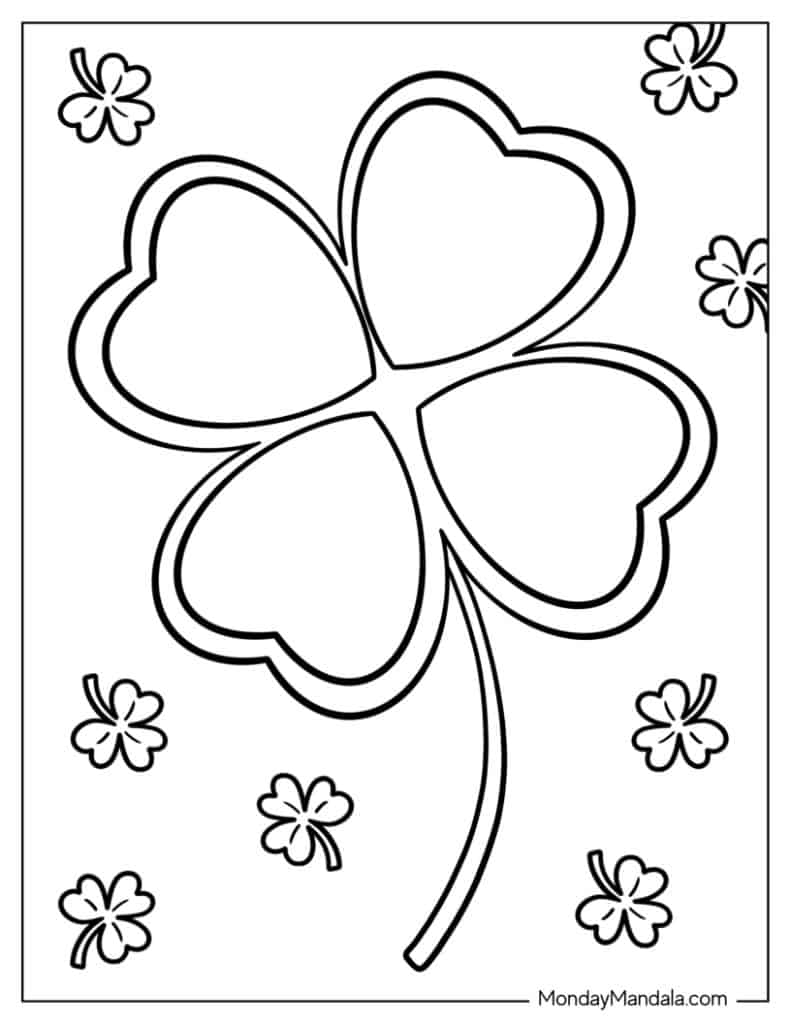 Four Leaf Clover Color Sheet